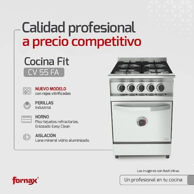 Cocina Semi Industrial FORNAX FIT - Puerta Ciega - Modelo CV55FA