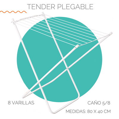 Tender plegable 8 varillas