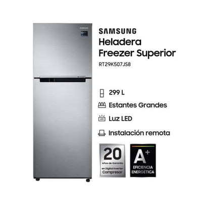 HELADERA INVERTER NO FROST SAMSUNG RT29K507JS8/B3 299LTS