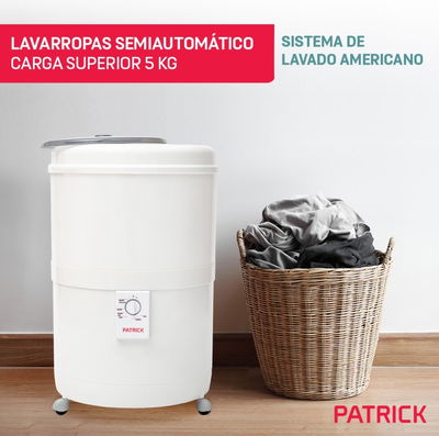 Lavarropas Redondo con Paleta - 5KG - PATRICK LRPK56