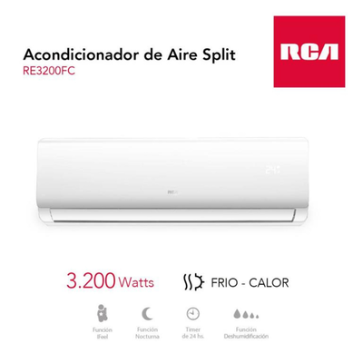 Aire Acondicionado RCA SPLIT FRIO/CALOR 3200 W. RE3200FC