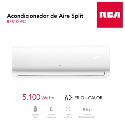 Aire Acondicionado RCA SPLIT FRIO/CALOR 5100 W. RE5100FC