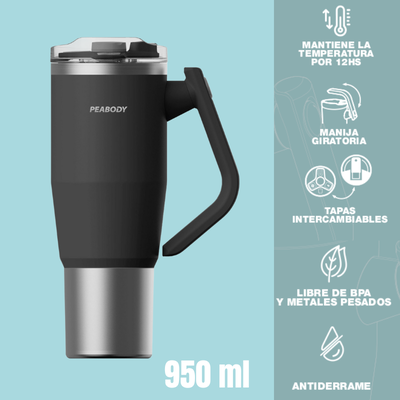 VASO TÉRMICO MUG PEABODY  950 ml - Color NEGRO