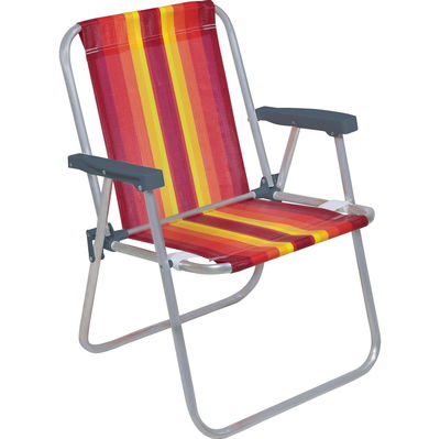 Silla plegable de aluminio BELL rayas roja y amarilla