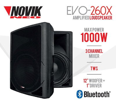Bafle Potenciado NOVIK NEO EVO 260X 1 Woofer de 12" excelente potencia