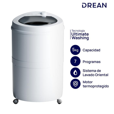 Lavarropas Redondo DREAN- 5KG 7 PROGRAMAS Modelo LRDR57SB0 