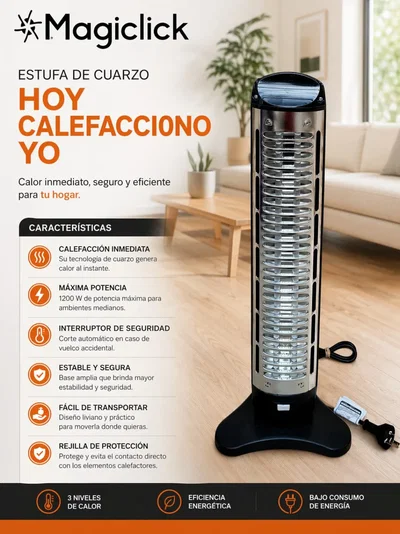 ESTUFA ELECTRICA DE CUARZO VERTICAL MAGICLICK C1000