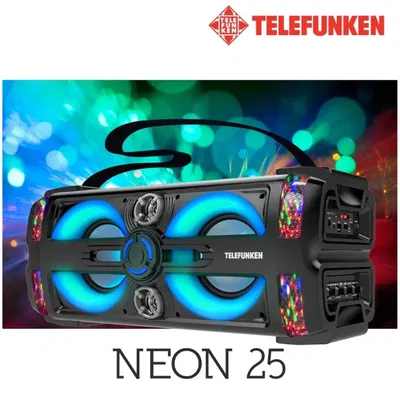 Parlante portátil TELEFUNKEN NEON25  - 2 Woofer de 5" + 2 Tweeter de 1,5"