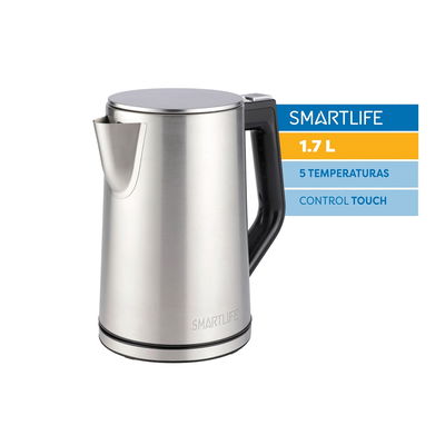 Pava eléctrica digital SMARTLIFE  1.7 L Inox SL-EKD1520