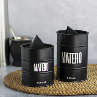 SET  LATAS MARWAL: Yerbera y Azucarera - Color Negro 