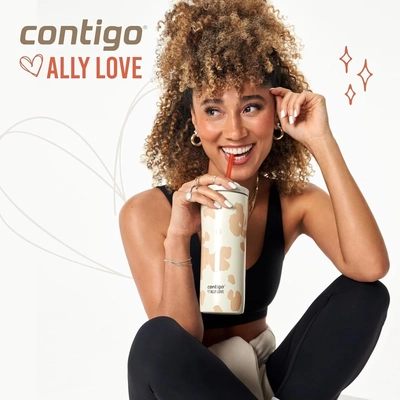 VASO TÉRMICO CONTIGO ALLY LOVE Streeterville 2.0 Oatmilk cowhide 709ml