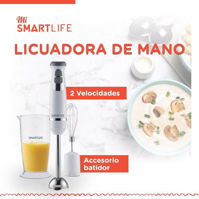 Licuadora de Mano - Mixer SMARTLIFE con accesorio batidor- Modelo SL-SM6038WPN