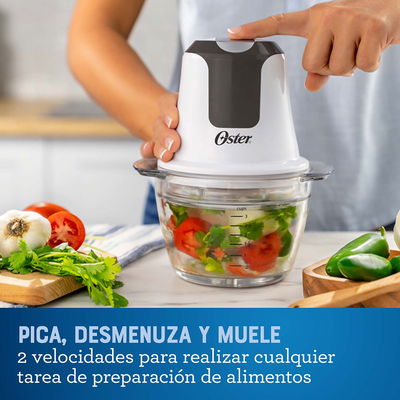 Mini Picadora OSTER con bolw de  vidrio modelo FPSTFP3340