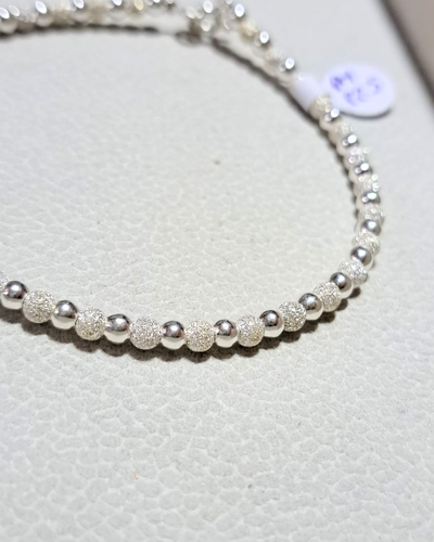 Pulsera plata 925 bolitas arenadas