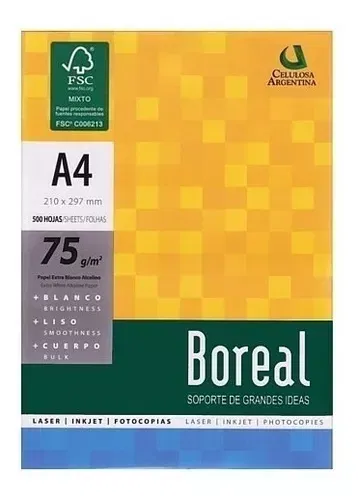 RESMA PAPEL BOREAL A4 75GRS X500
