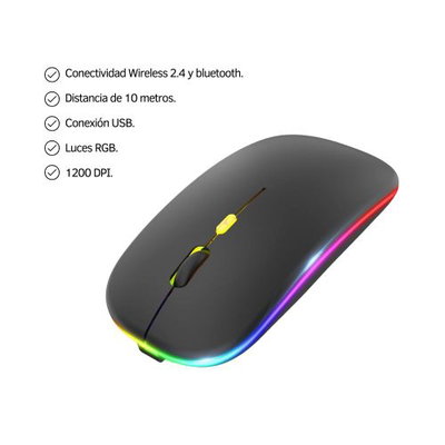 MOUSE INALAMBRICO DINAX CON LUCES RGB