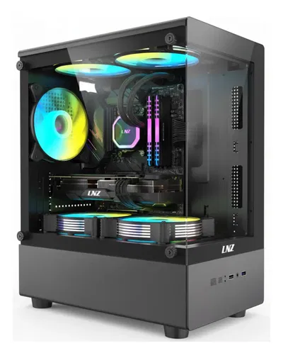 GABINETE PC GAMER LNZ P10 ARGB VIDRIO 5 FAN