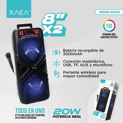 PARLANTE XAEA TORRE 8"X2 MOD042