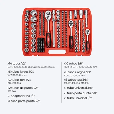CAJA DE HERRAMIENTAS DINAX 216 PIEZAS