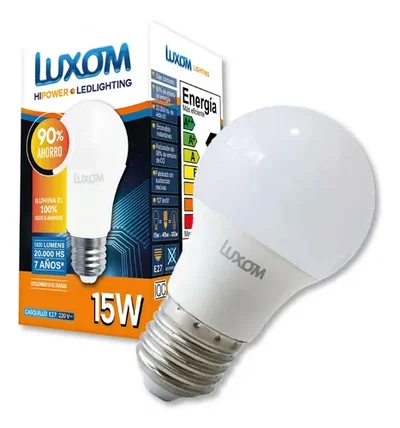 LAMPARA LED BULBO LUXOM 15W LUZ FRIA X 10 UNIDADES
