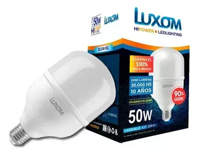 LAMPARA LED BULBO LUXOM 50W LUZ FRIA