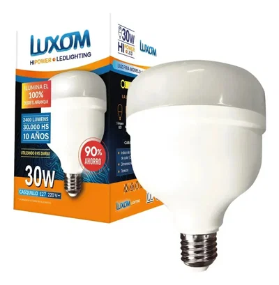 LAMPARA LED BULBO LUXOM 30W LUZ FRIA