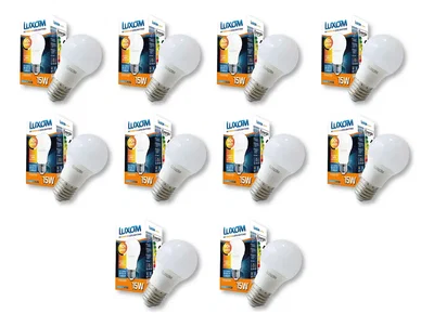LAMPARA LED BULBO LUXOM 15W LUZ FRIA X 10 UNIDADES