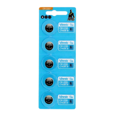 BATERIA CR-1220 VINNIC 3V/LITIO PACK X 5