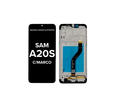 MODULO SAMSUNG A20S CON MARCO PREMIUM NEGRO 14631-9