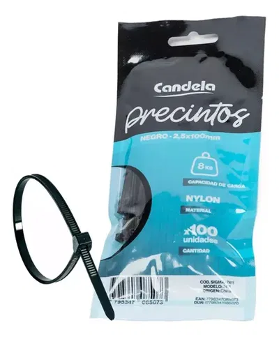 PRECINTO CANDELA 2.5X100MM X 100 UNIDADES