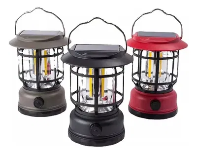 LAMPARA SOLAR DE CAMPING VINTAGE L-22