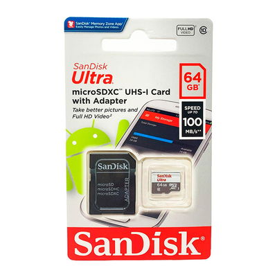 MEMORIA SD SANDISK 64GB C10 100MB/S