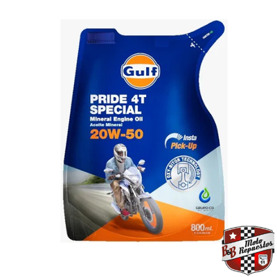 Aceite Gulf Pride 4t Special 20w50 Mineral Doy Pack - 800cc