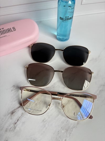 Clip on dos placas tayla rosa viejo