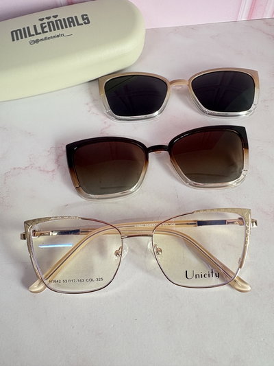 Clip on dos placas amelie rosa champagne 325