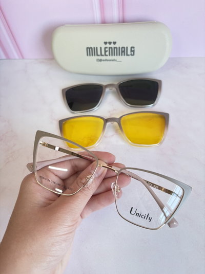 Clip on dos placas samanta marron