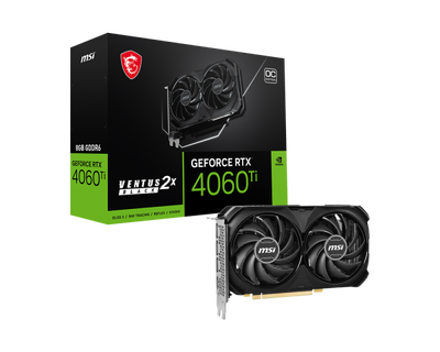 PLACA MSI GEFORCE RTX 4060 TI VENTUS 2X BLACK 8GB OC