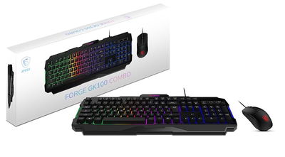 COMBO GAMING TECLADO + MOUSE MSI FORGE GK100/ USB/ RGB/ NEGRO