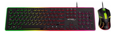 NETMAK COMBO TECLADO-MOUSE /GAMER TECLAS REDONDAS/RGB/NM-VORTEX
