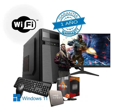 PC RYZEN 7 5700G+MONITOR 22"/A520M/16GB 3200MHZ/SSD240GB/GAB KIT 600W