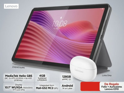 TABLET LENOVO TAB 10.1"FHD/4GB/128GB/LUNAR GREY +FUNDA +AURICULAR E310