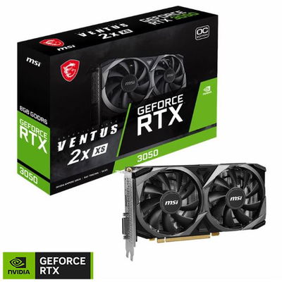 PLACA MSI RTX 3050 VENTUS 2X XS 8GB OC DDR6 BLACK