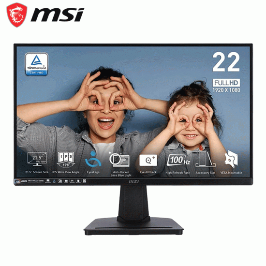 MONITOR MSI 21.5" PRO MP225 (1920X1080 FHD) 100HZ