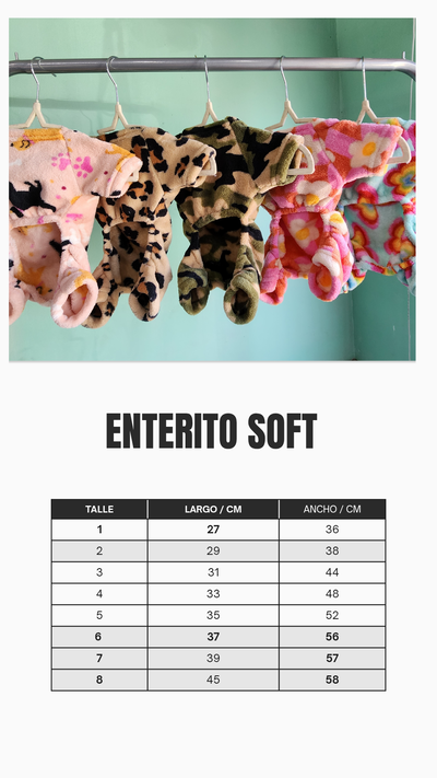 Tabla de medidas enterito soft