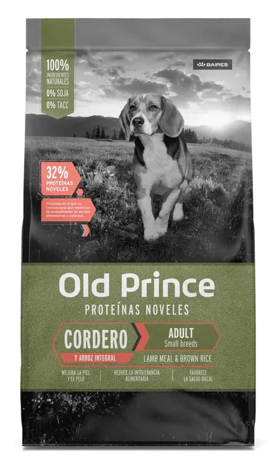 Old Prince perro adulto raza pequeña cordero y arroz 1kg