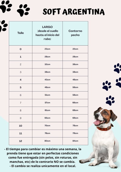 TABLA DE MEDIDAS SOFT ARGENTINA 