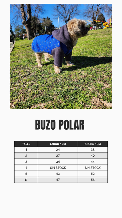 Tabla de medidas buzo polar