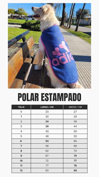 Tabla de medidas polar estampado