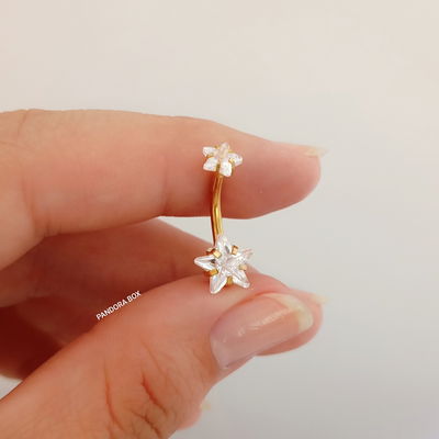 Piercing omb. doble cubic estrella dorada