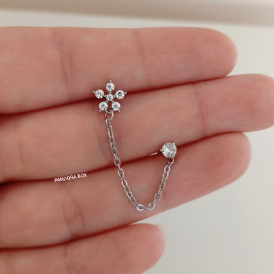 Doble barbell Flor strass